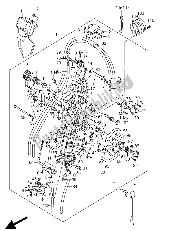 All parts for the Carburetor of the Suzuki DR Z 400E 2006