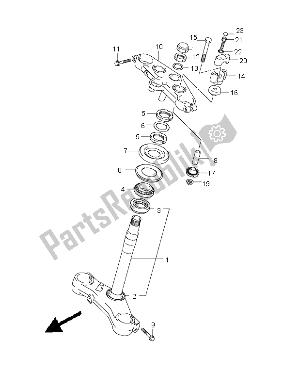 All parts for the Steering Stem of the Suzuki DL 1000 V Strom 2004