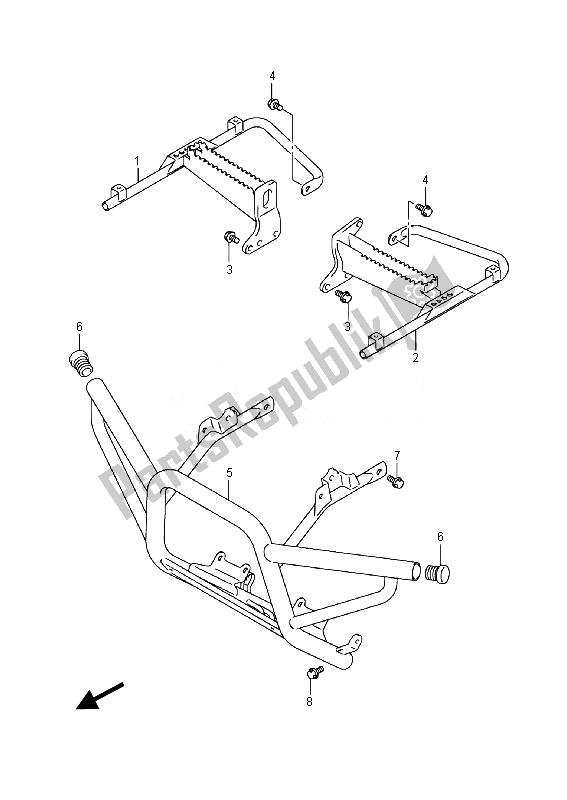 All parts for the Footrest of the Suzuki LT A 400 FZ Kingquad ASI 4X4 2014