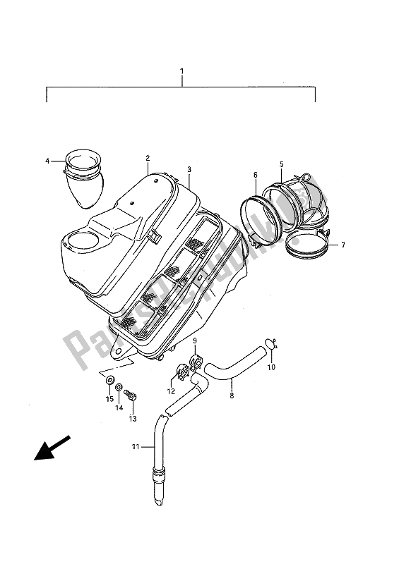 Alle onderdelen voor de Luchtfilter (voorkant) van de Suzuki VS 1400 Glpf Intruder 1993