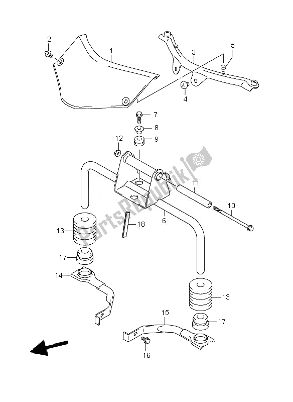 Tutte le parti per il Staffa Anteriore del Suzuki DL 1000 V Strom 2010