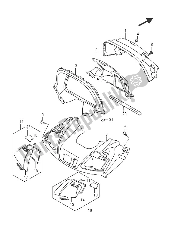 All parts for the Meter Panel (an650z) of the Suzuki AN 650Z Burgman Executive 2016