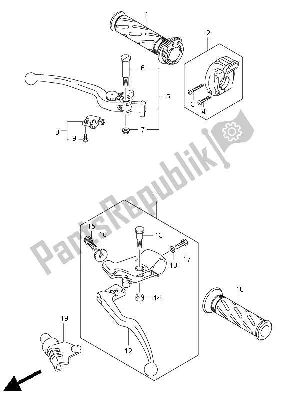 All parts for the Handle Lever of the Suzuki SV 650 NS 2004