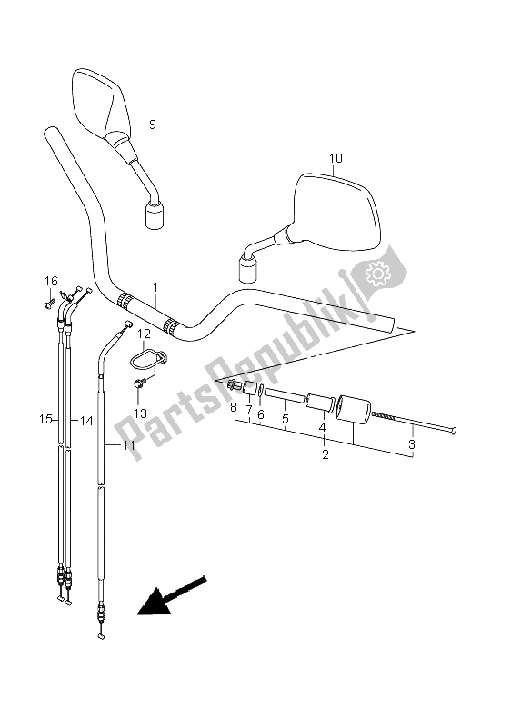 All parts for the Handlebar (dl650a E24) of the Suzuki DL 650A V Strom 2011