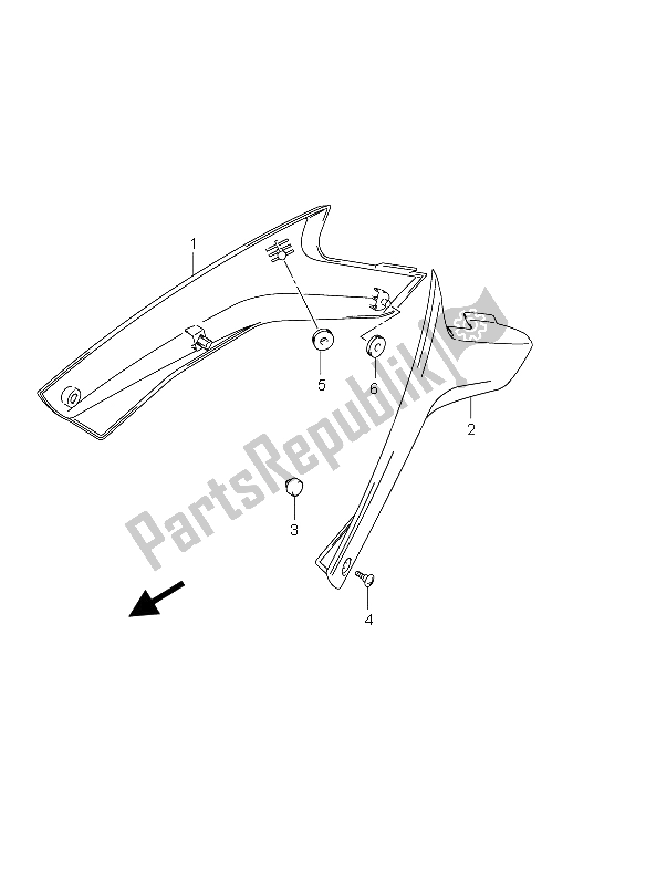 All parts for the Frame Cover of the Suzuki DL 650 V Strom 2004