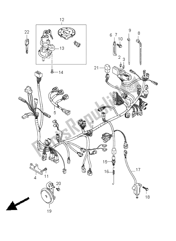 All parts for the Wiring Harness (sv650-u) of the Suzuki SV 650 NS 2005