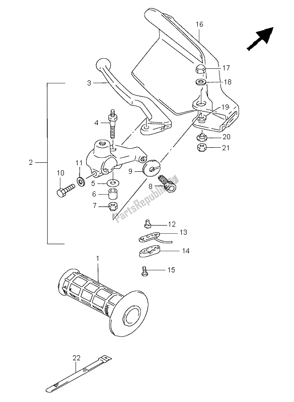 Toutes les pièces pour le Levier De Poignée Gauche du Suzuki DR 350 SE 1998