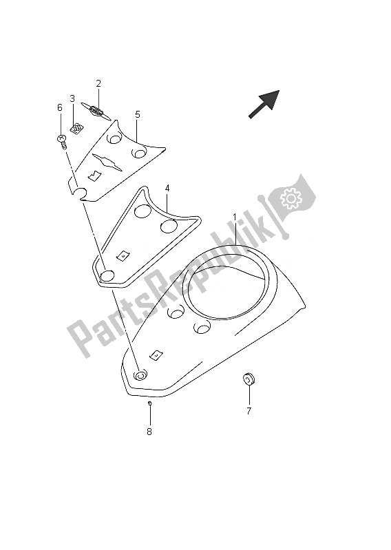 Toutes les pièces pour le Couvercle Du Réservoir De Carburant (vlr1800 E2) du Suzuki C 1800R VLR 1800 Intruder 2011