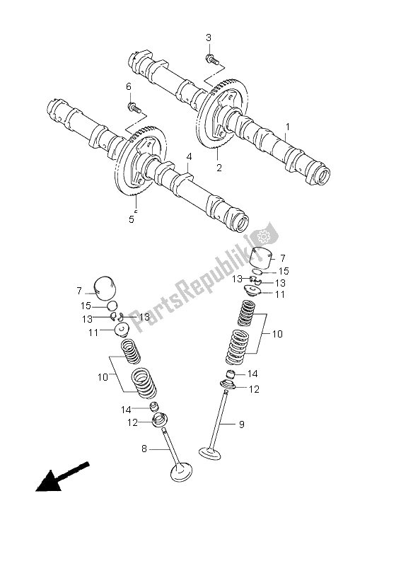 Tutte le parti per il Albero A Camme E Valvola del Suzuki GSX 1400 2002