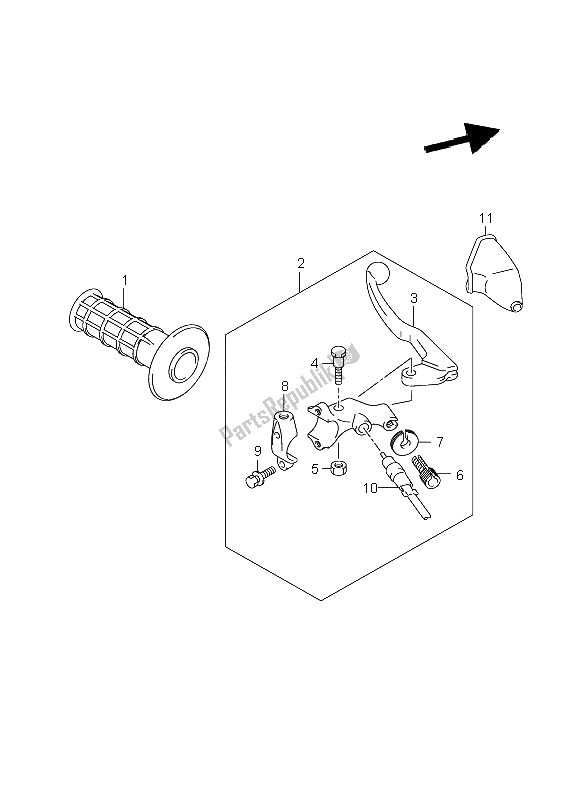 Todas as partes de Alavanca Do Punho Esquerdo do Suzuki DR Z 400 SM 2009