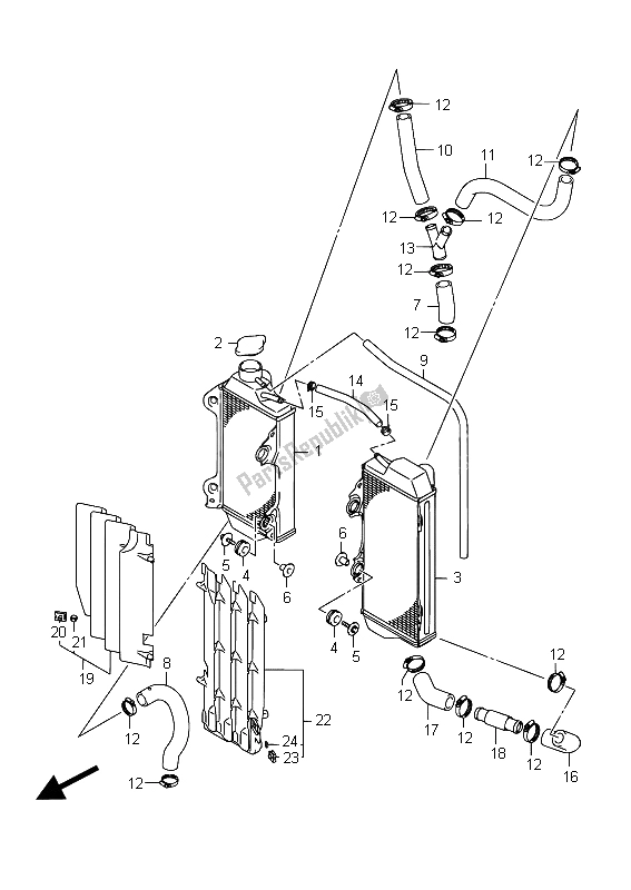 Tutte le parti per il Termosifone del Suzuki RM Z 250 2015