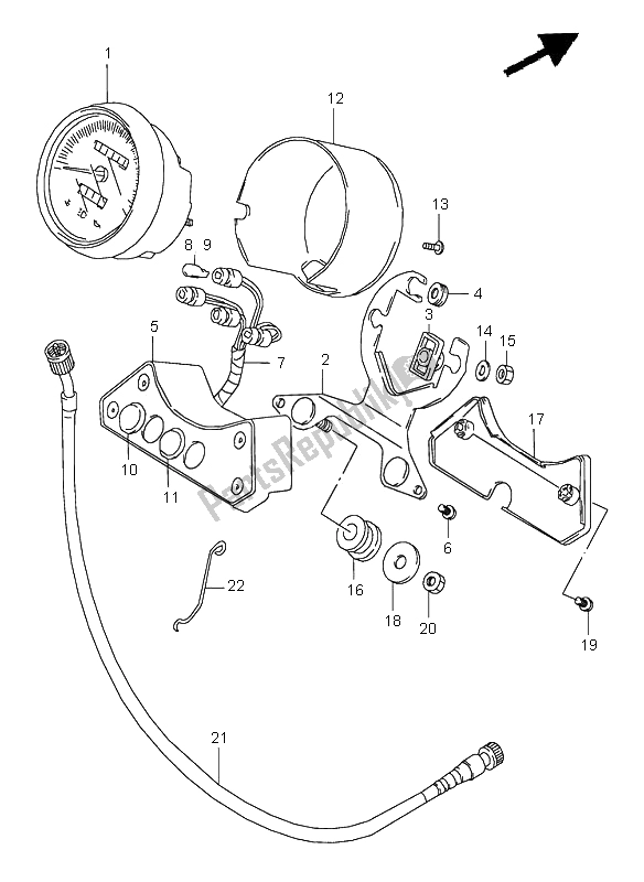 All parts for the Speedometer of the Suzuki VZ 800 Marauder 2001