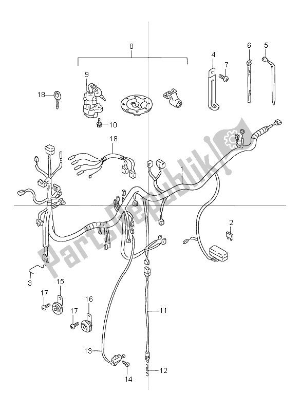 Tutte le parti per il Cablaggio Elettrico del Suzuki GSX 1200 Inazuma 1999