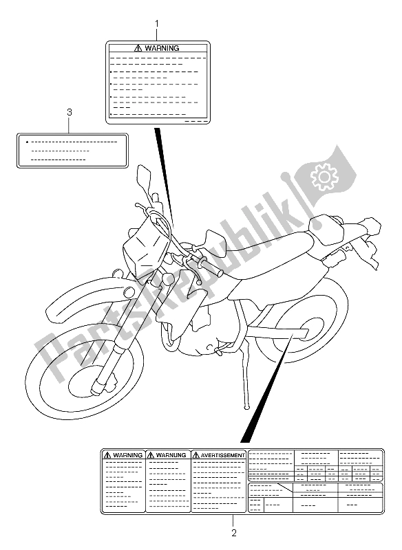 All parts for the Label of the Suzuki DR Z 400E 2001