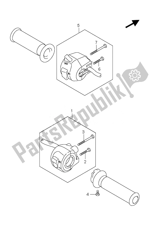 Todas las partes para Interruptor De La Manija de Suzuki UH 200 Burgman 2007