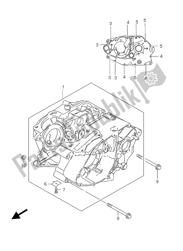 All parts for the Crankcase of the Suzuki GZ 125 Marauder 2004