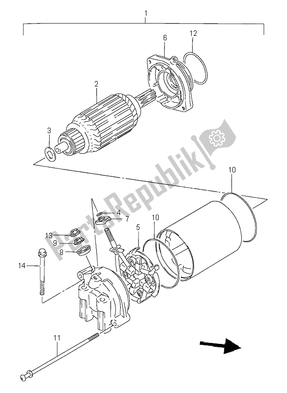 Tutte le parti per il Motore Di Avviamento del Suzuki VS 800 Intruder 1996
