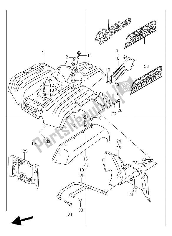 Todas as partes de Pára-lama Dianteiro do Suzuki LT F 250 Quadrunner 2001