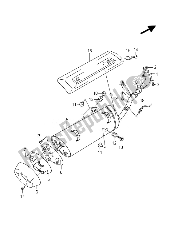 Todas las partes para Silenciador de Suzuki Burgman AN 400Z 2007