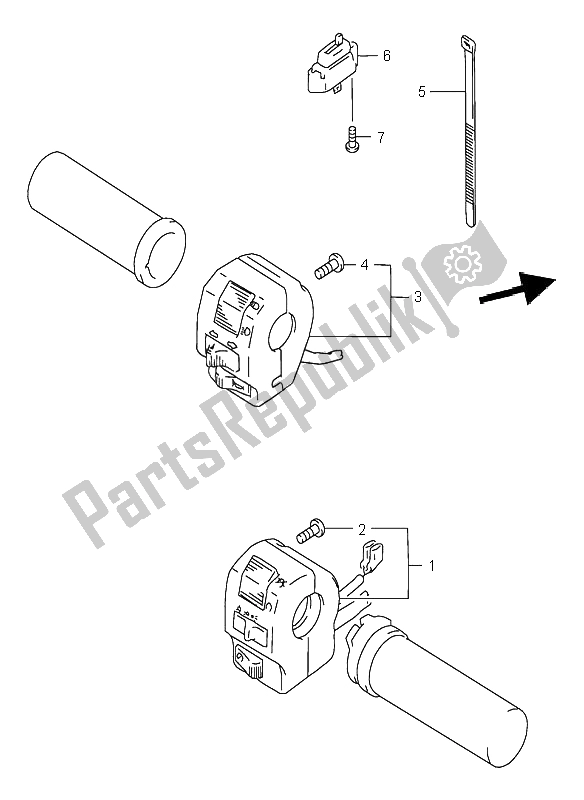 Todas las partes para Interruptor De La Manija de Suzuki VS 600 Intruder 1996