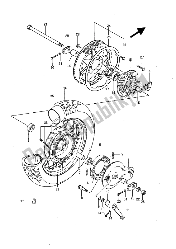 All parts for the Rear Wheel of the Suzuki LS 650 FP Savage 1988