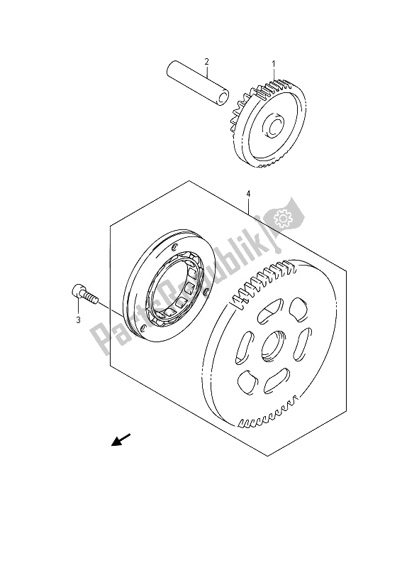 Alle onderdelen voor de Starterkoppeling van de Suzuki UH 125A Burgman 2014