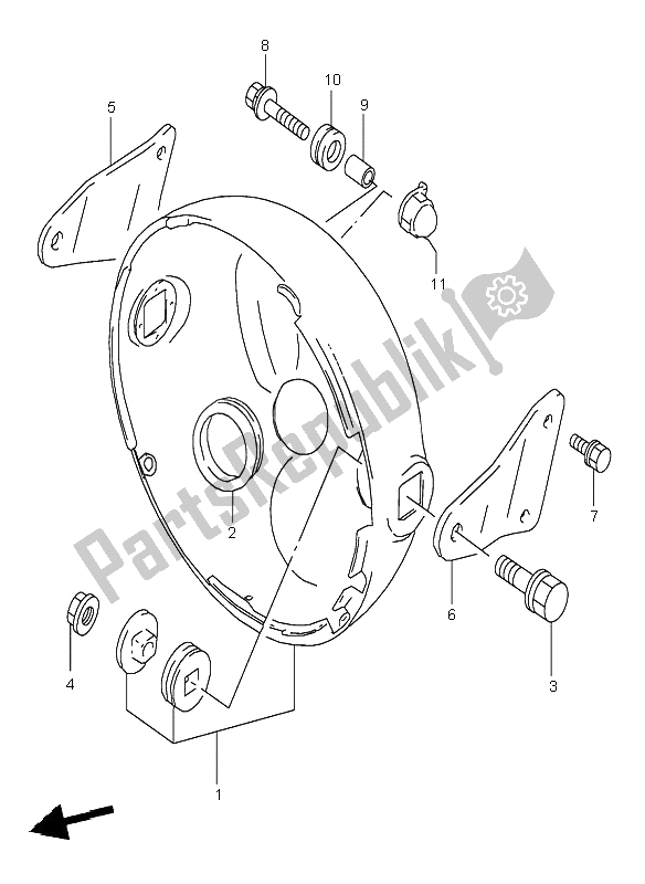 All parts for the Headlamp Housing of the Suzuki GS 500E 1995