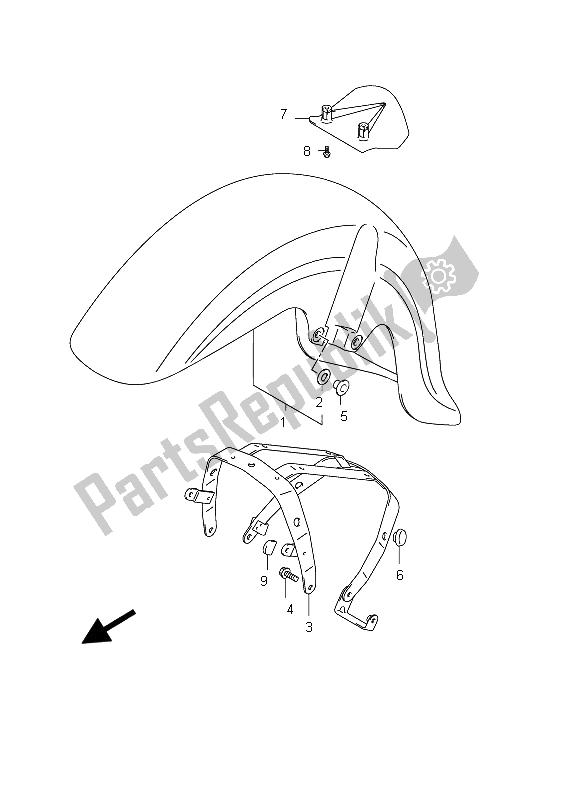 Todas las partes para Guardabarros Delantero (vl800ue E19) de Suzuki C 800 VL Intruder 2012