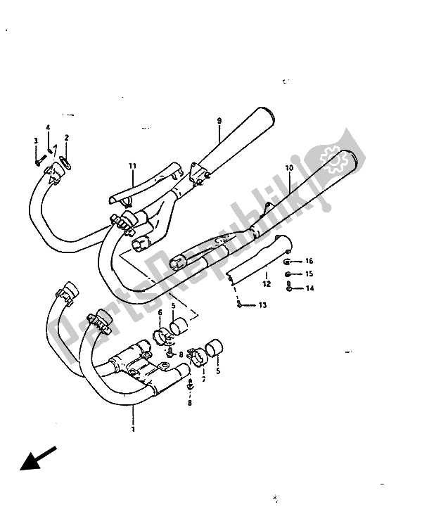 Tutte le parti per il Silenziatore del Suzuki GS 850G 1986