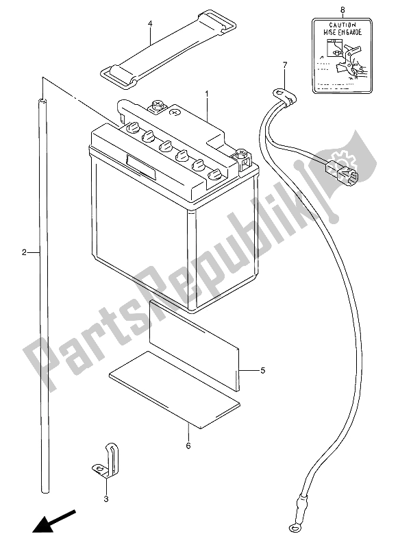 All parts for the Battery ( F. No. 103641,e22: F. No. 101929) of the Suzuki GSX 600 FUU2 1990