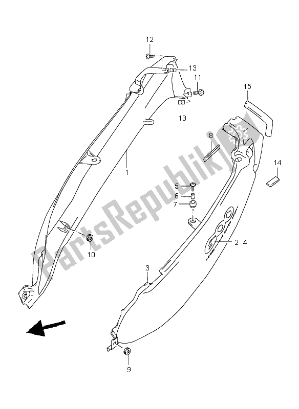 Alle onderdelen voor de Frame Afdekking van de Suzuki GSX 600F 1998