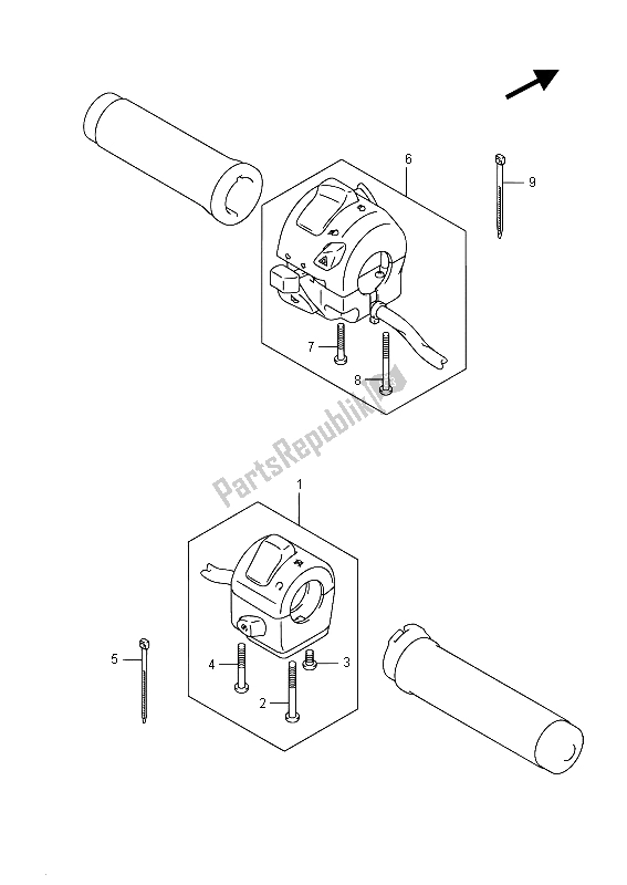 Tutte le parti per il Interruttore Maniglia del Suzuki VL 1500 BT Intruder 2015