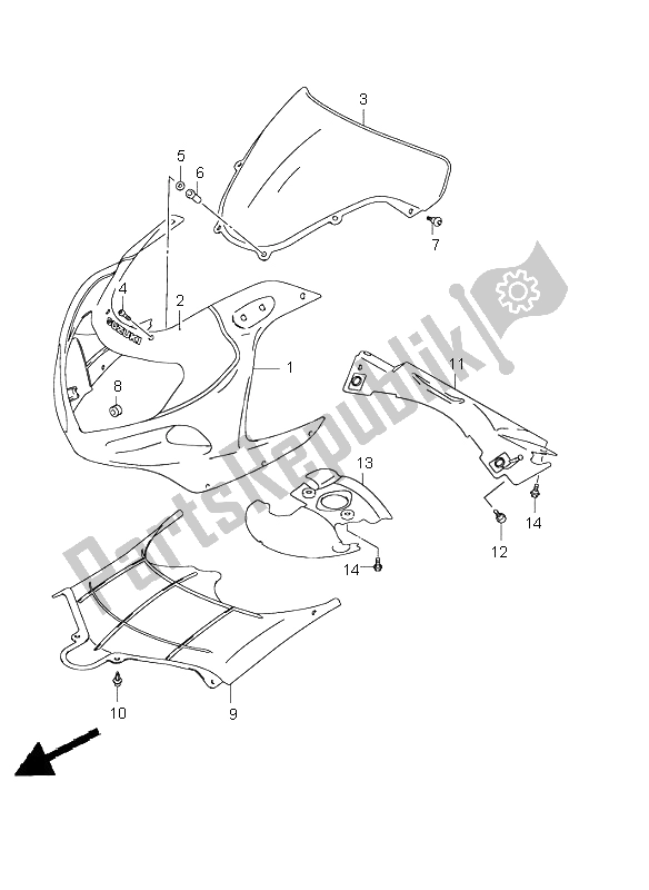 Todas as partes de Corpo De Capuz do Suzuki GSX R 750 2003