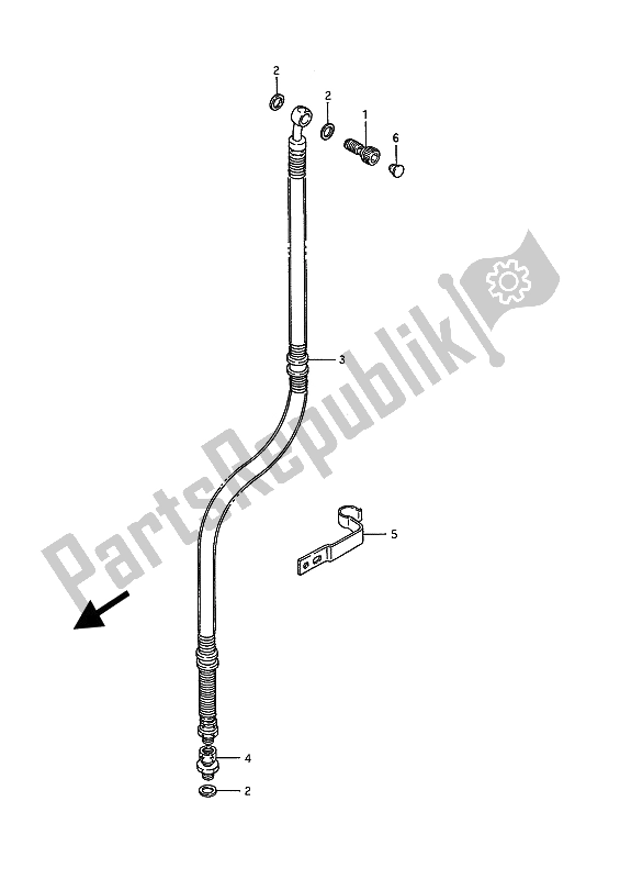 All parts for the Front Brake Hose of the Suzuki VS 1400 GLP Intruder 1989