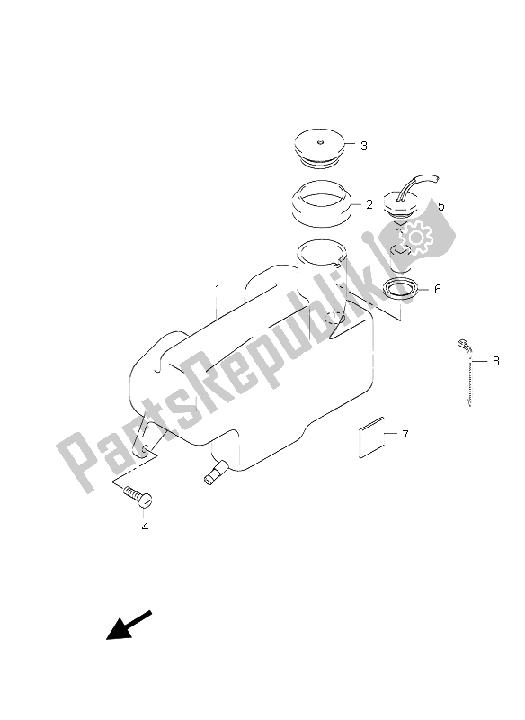 All parts for the Oil Tank of the Suzuki AY 50A LC Katana 2005