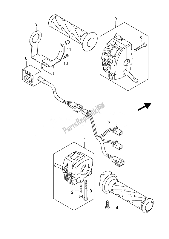 All parts for the Handle Switch (an650a) of the Suzuki AN 650A Burgman Executive 2010