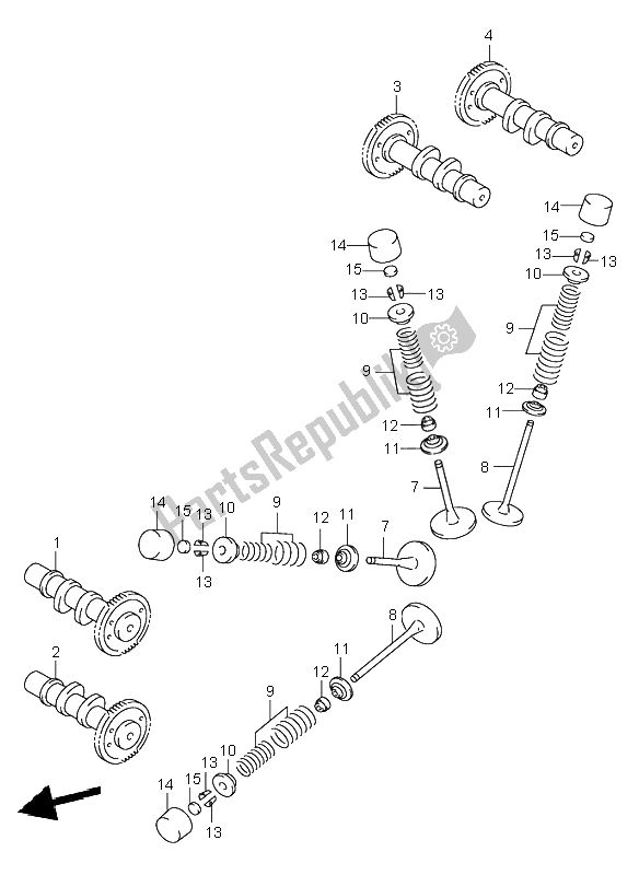 All parts for the Camshaft & Valve of the Suzuki SV 650 NS 2002