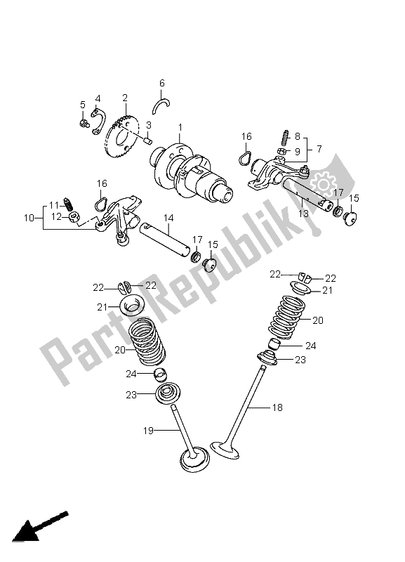 All parts for the Cam Shaft & Valve of the Suzuki LT A 400 FZ Kingquad ASI 4X4 2011