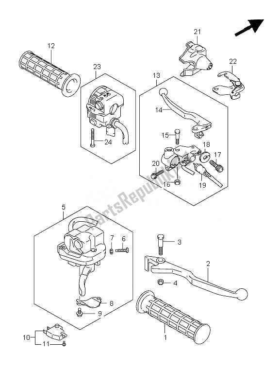 Tutte le parti per il Leva Della Maniglia del Suzuki LT A 450X Kingquad 4X4 2007