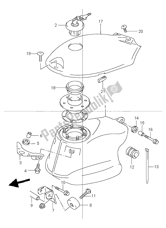 Tutte le parti per il Serbatoio Di Carburante del Suzuki TR 50S Street Magic 1999