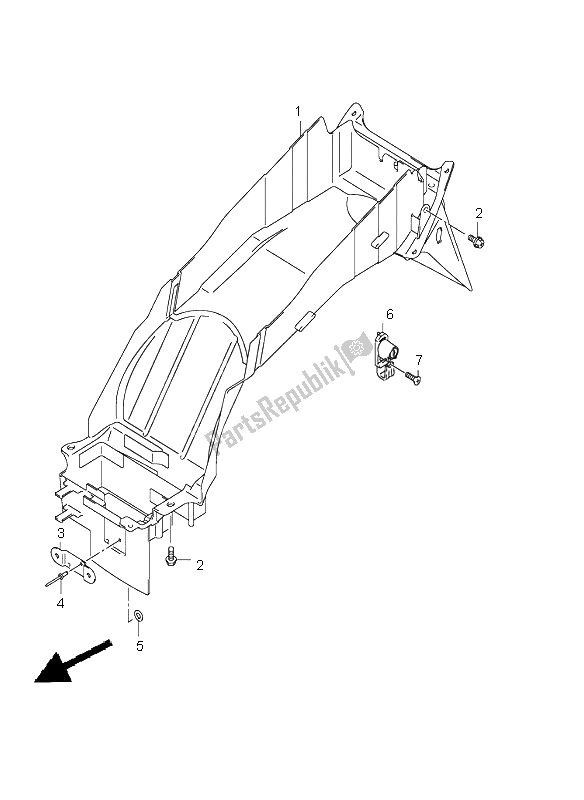 Tutte le parti per il Parafango Posteriore del Suzuki GSX 1400 2004