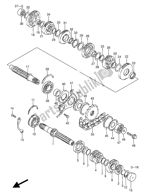 Todas las partes para Transmisión de Suzuki GSX 600 FUU2 1992