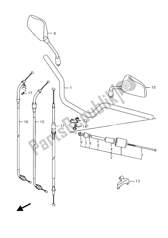 Todas las partes para Manillar de Suzuki DL 650A V Strom 2015