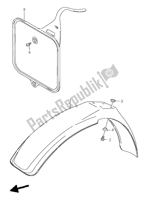 All parts for the Front Fender of the Suzuki RM 80 2001