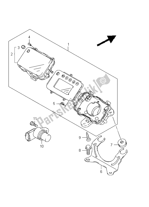 All parts for the Speedometer (lt-a400f P17) of the Suzuki LT A 400Z Kingquad ASI 4X4 2012