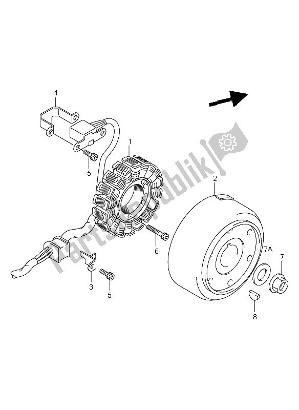 All parts for the Magneto of the Suzuki DR Z 400S 2003