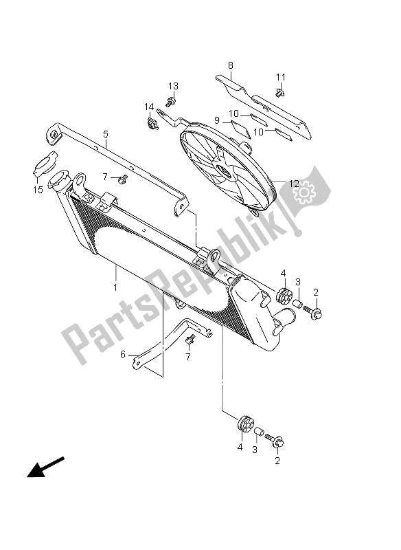 Tutte le parti per il Radiatore (gsr750ue E21) del Suzuki GSR 750A 2012