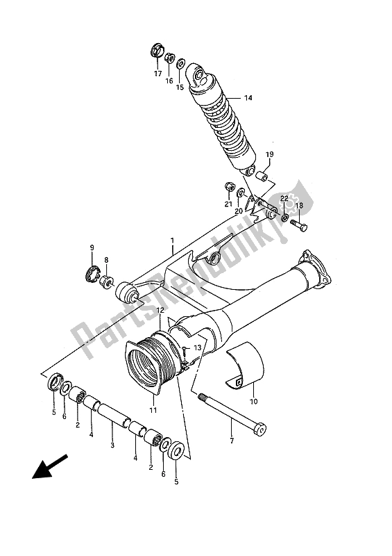 Todas las partes para Brazo Oscilante Trasero de Suzuki VS 1400 Glpf Intruder 1994