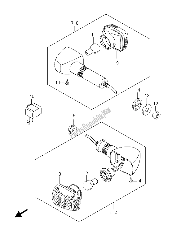 Wszystkie części do Kierunkowskaz (gs500-u) Suzuki GS 500 EF 2005