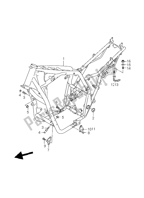 Tutte le parti per il Telaio del Suzuki GSX 1400 2006